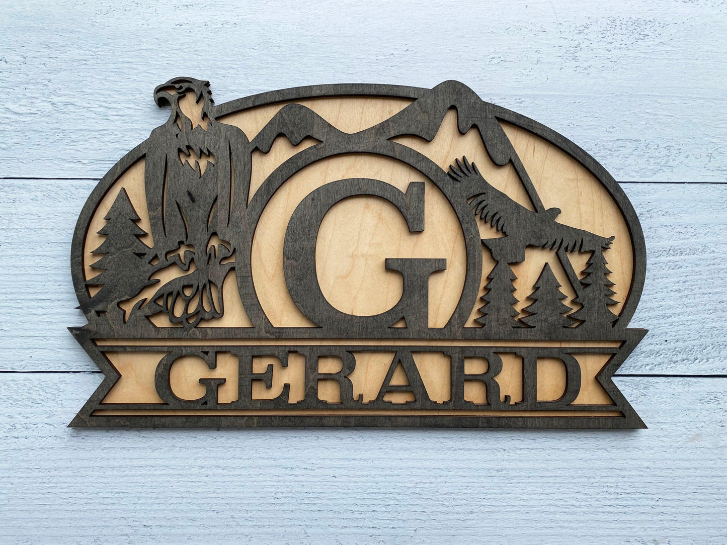 Oval Monogram Wood Signs - Mid Missouri Laser