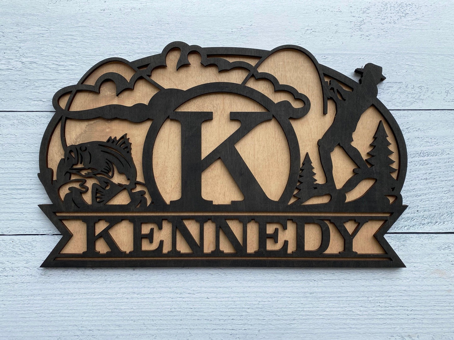 Oval Monogram Wood Signs - Mid Missouri Laser