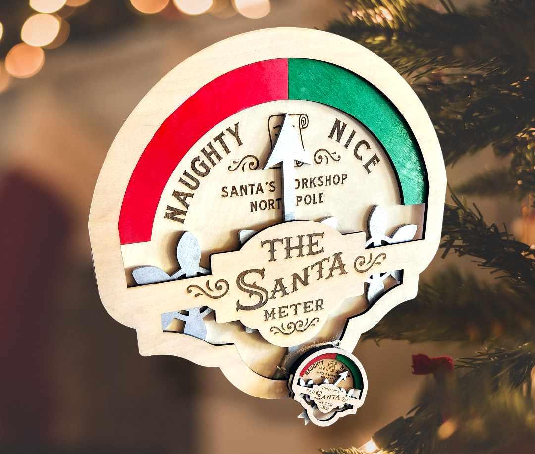 Santa Meter Christmas Decoration - Mid Missouri Laser 