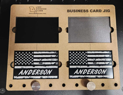 Metal Business Card Laser Engraving Jig and Fixture - Small and Large Sizes