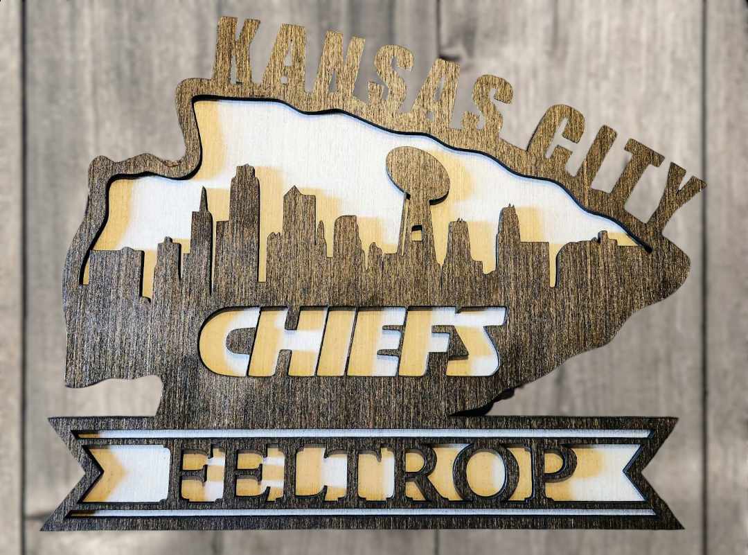 Kansas City Chiefs Wood Sign