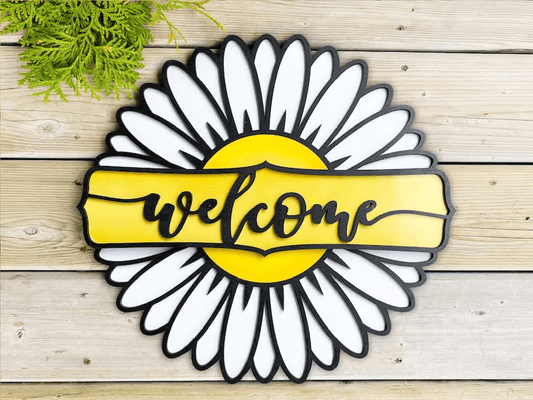 Daisy Flower Welcome Sign - Mid Missouri Laser 