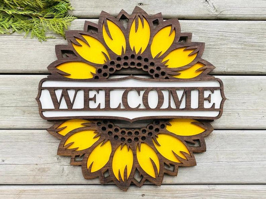 Sunflower Welcome Sign - Mid Missouri Laser 
