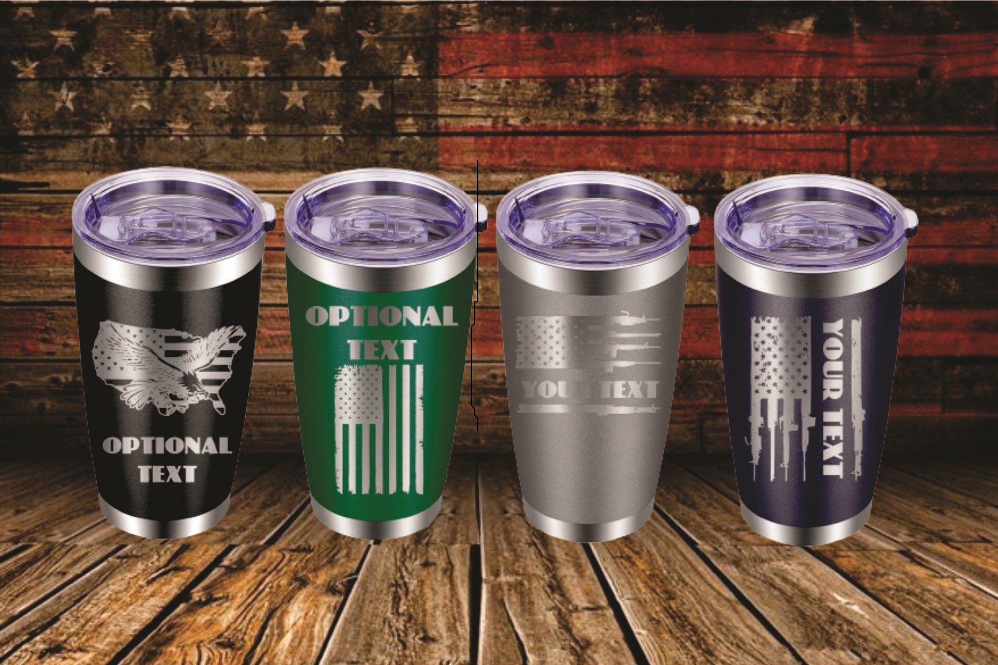 Engraved Flag Tumblers 20oz - Mid Missouri Laser 