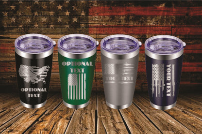 Engraved Flag Tumblers 20oz - Mid Missouri Laser 