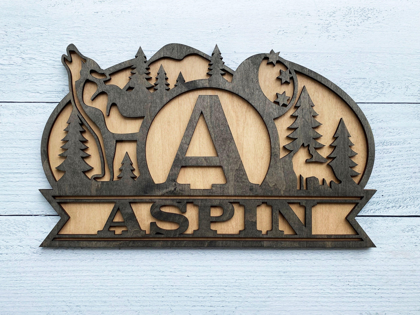 Oval Monogram Wood Signs - Mid Missouri Laser 