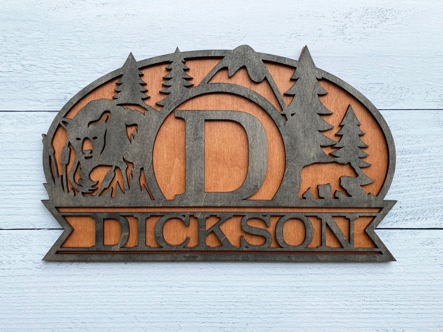 Oval Monogram Wood Signs - Mid Missouri Laser 