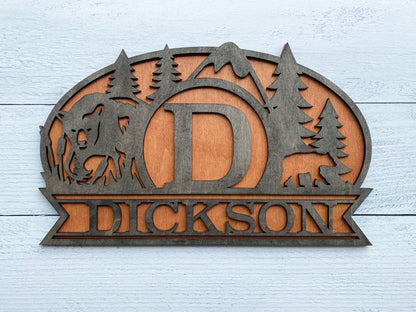 Oval Monogram Wood Signs - Mid Missouri Laser 